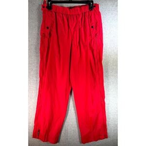 Vintage Y2K Ralph Lauren Track Pants Womens Medium Red Elastic Waist Lightweight